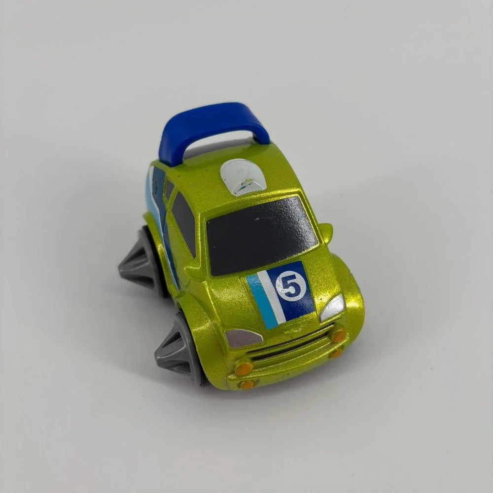 Mattel Toy Car Kids OS Green Excellent‎ Metallic Racer #5 Blue Spoiler 2012